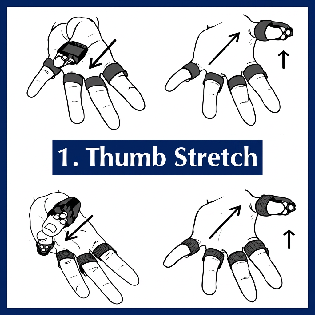 Thumb Stretch FingerWeights exercise illustration
